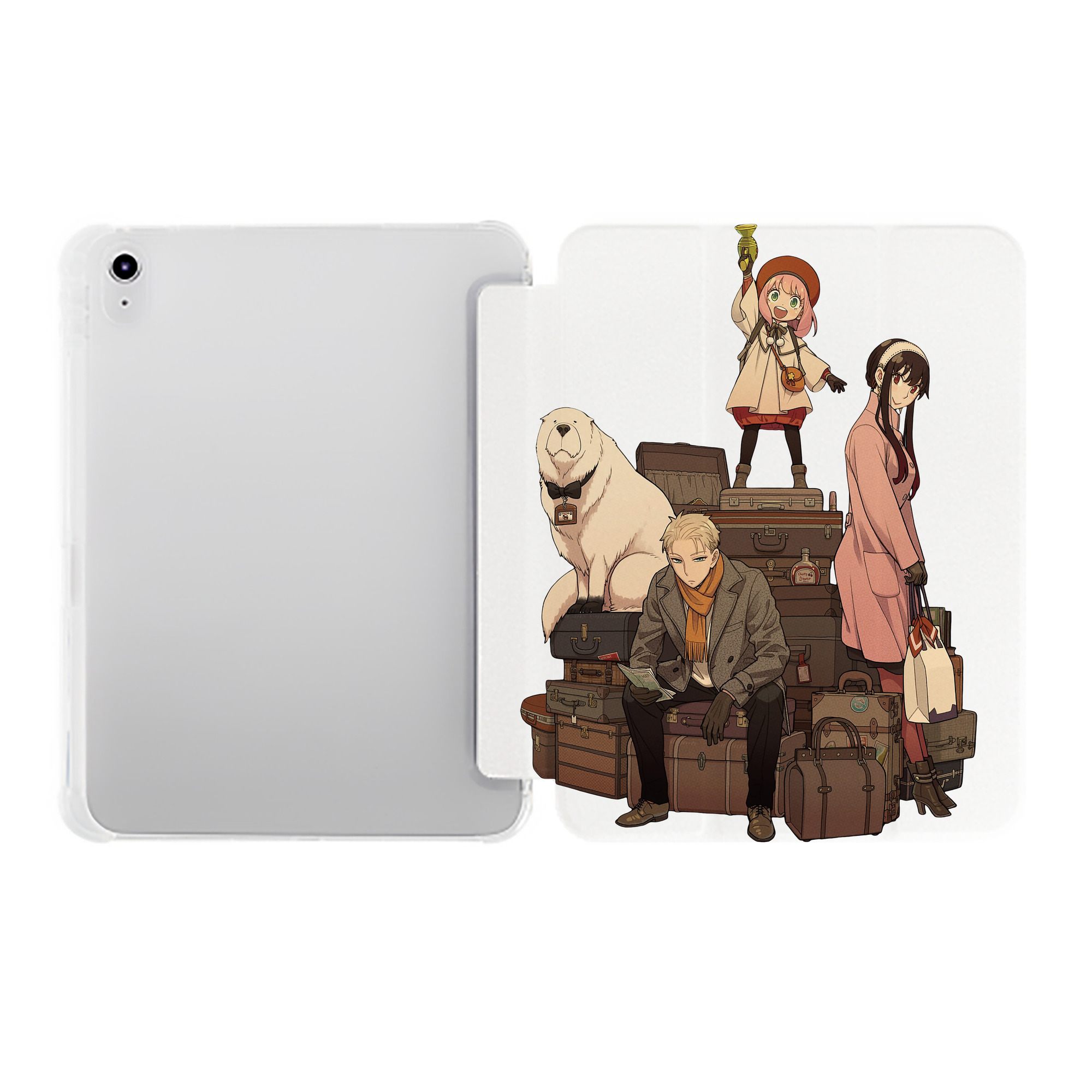 （画像用） SPY×FAMILY间谍家家酒 IPad ケース ペン収納付き 三つ折りスタンド PUレザー×シリコン 対応機種9.5/10.5/10.9インチ